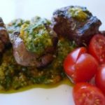 argentine-skewers Argentine Skewers with Cherry Tomatoes and Chimmichirri Sauce