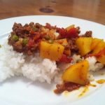 ground-beef-curry quick dinner recipe with ground beef