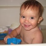 Sam in the bath