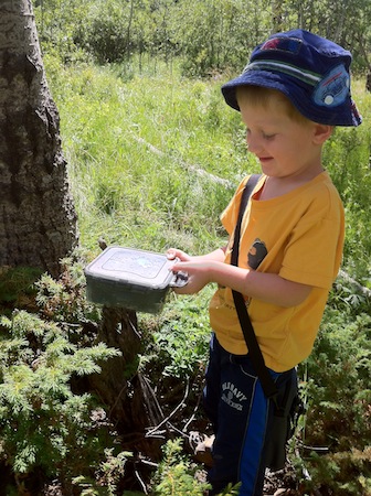 geocaching with kids in Calgary