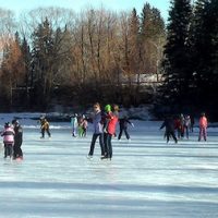 Outdoor skating on Bowness Lagoon, Calgary AB (Family Fun Canada)