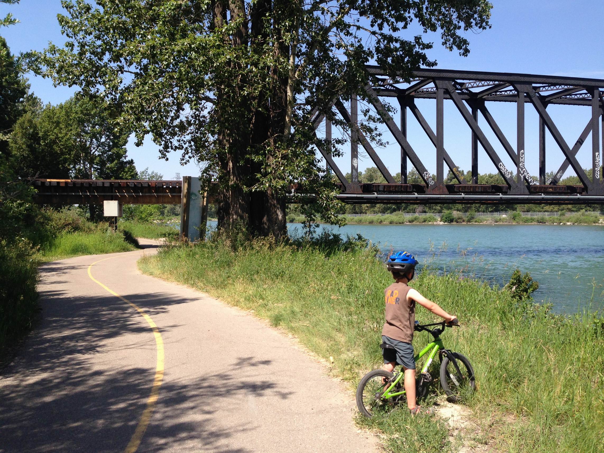Biking the Bow River Pathway with Kids Family Fun Calgary