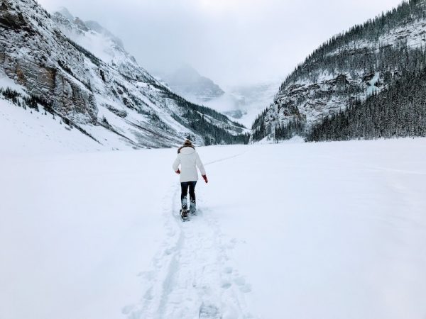 Raquette sur le lac Louise