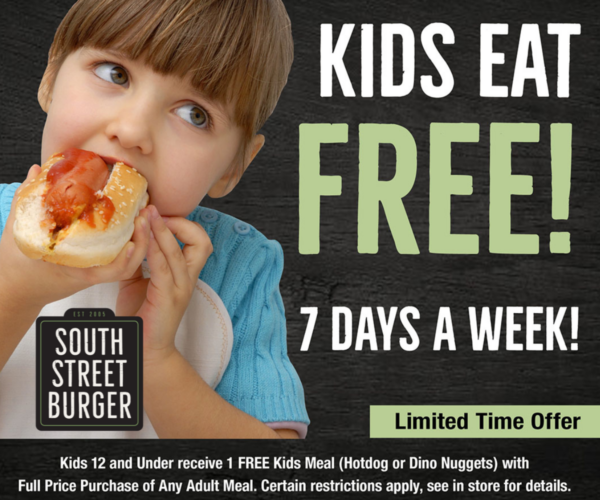 South Street Burger Kids Eat Free (Family Fun Calgary)