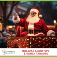 Miniaturansicht von Feiertagsbeleuchtungen und Weihnachtsmannparaden