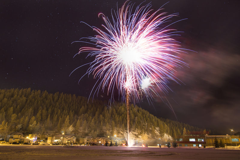 Fogos de artifício para encerrar a ATCO Street Party! Crédito: Hecktik Travels/Jasper Tourism