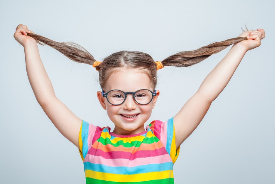 Girl with pigtails