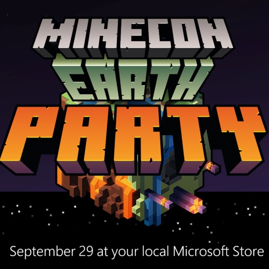 minecon earth party at the microsoft store family fun edmonton