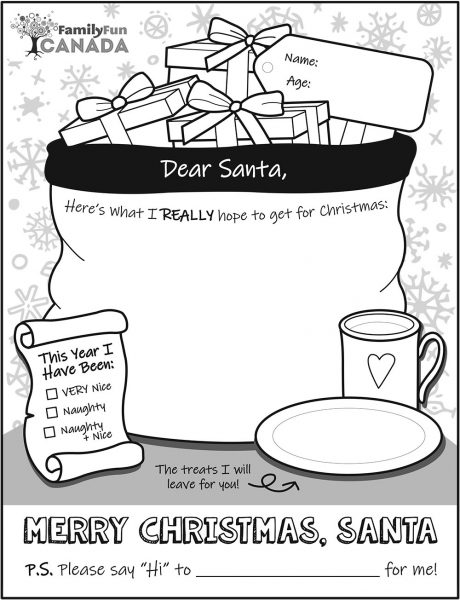 Family Fun Letter to Santa Free Printable