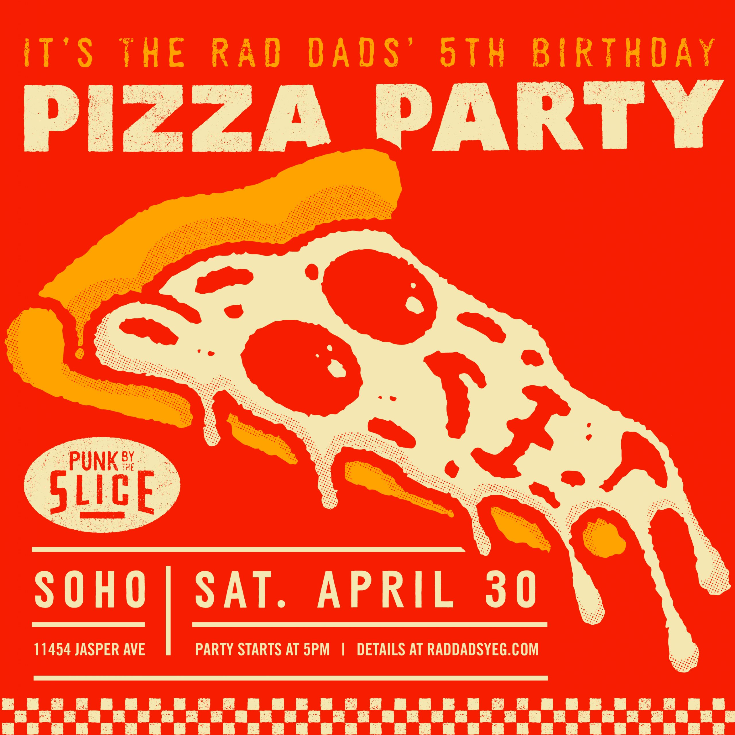 Festa da pizza de 5 anos do Rad Dads