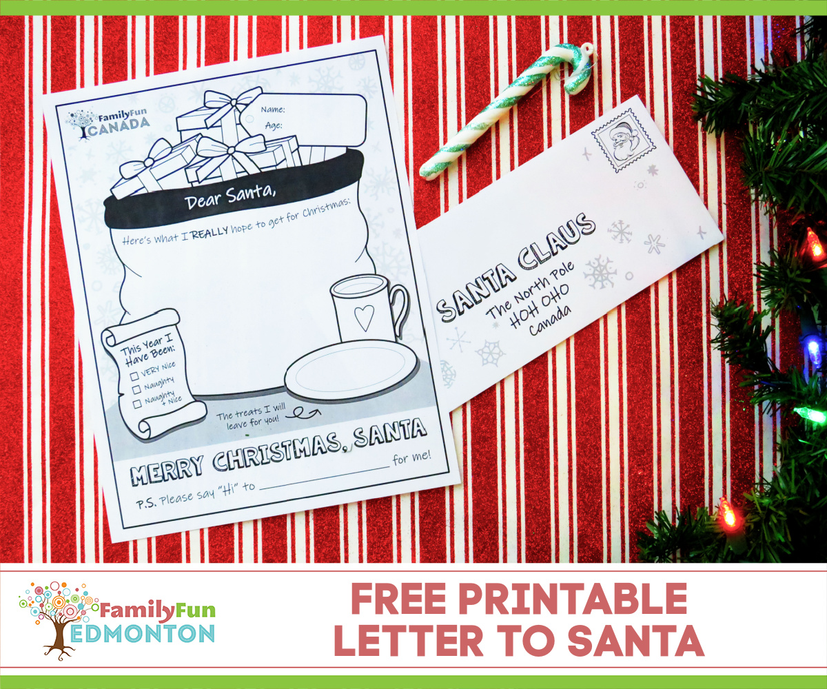 可打印的给圣诞老人的信
