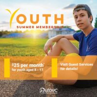 Abonnement d'été pour les jeunes au Centre récréatif de Leduc