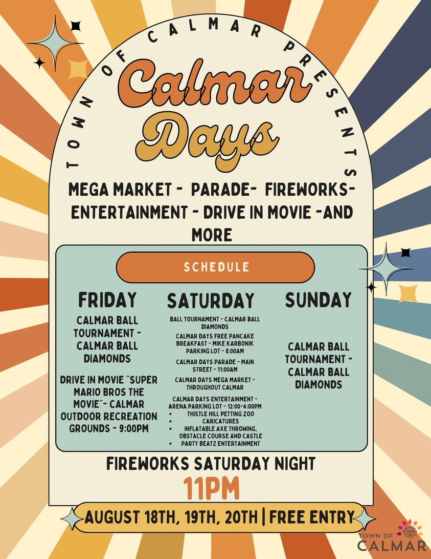 Calmar Days Schedule