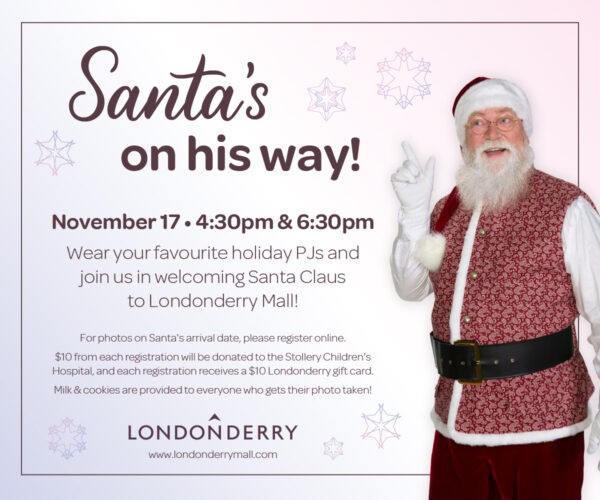 Arrivée du Père Noël au centre commercial Londonderry