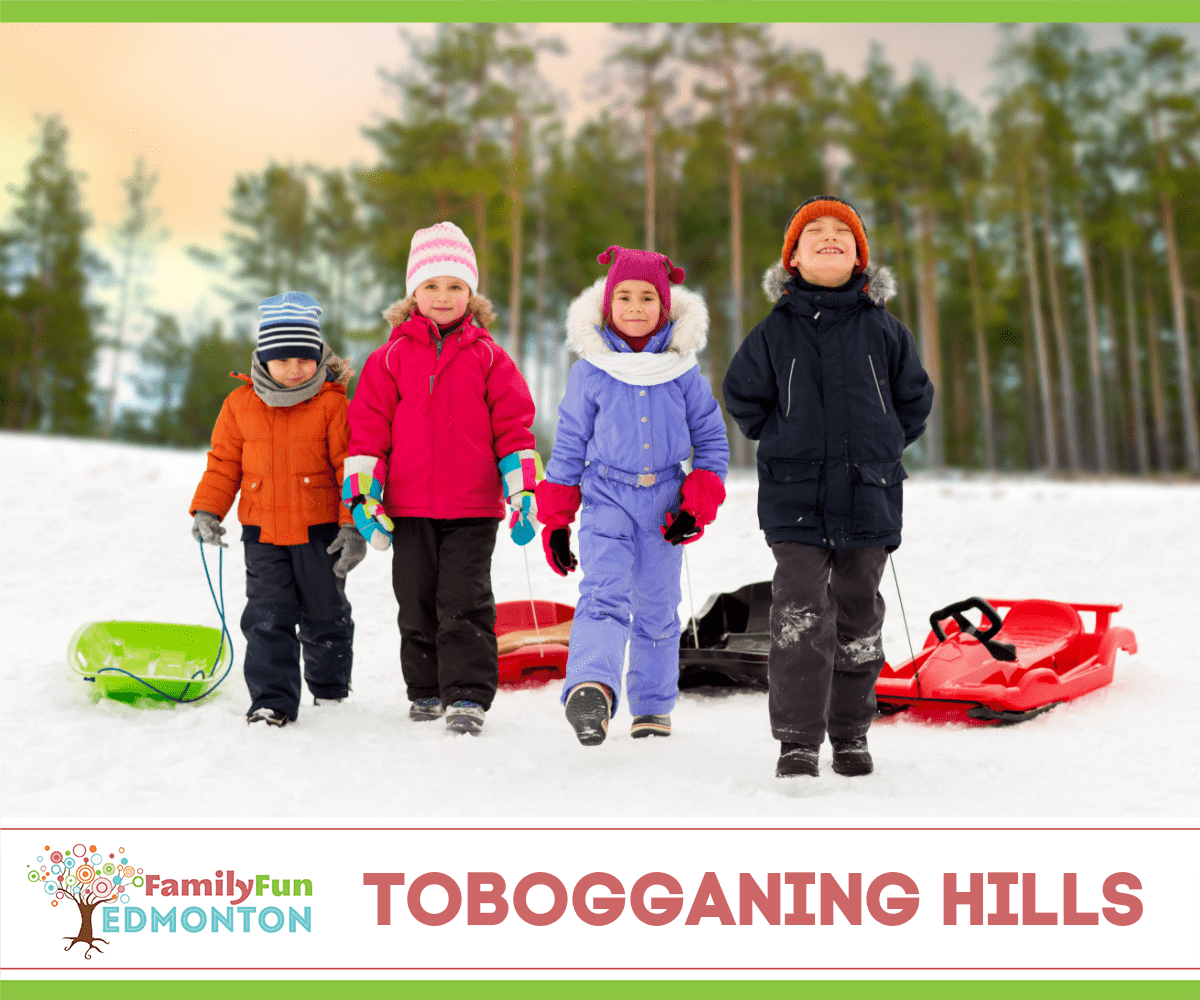 Tobogganing Hills in Edmonton