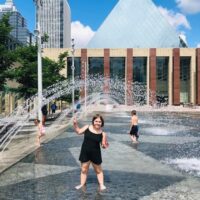 Edmonton City Hall Fountain Splash Day