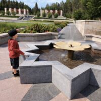 Boy Looking at Fountain - University of Alberta Botanic Garden (Family Fun Edmonton)