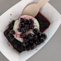 Saskatoon Berry Sauce on Ice Cream