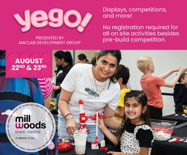 Mom and Daughter Building LEGO at YEGO Festival - Mill Woods Town Centre