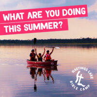 Campers Paddling into the Sunset - Hastings Lake Bible Camps