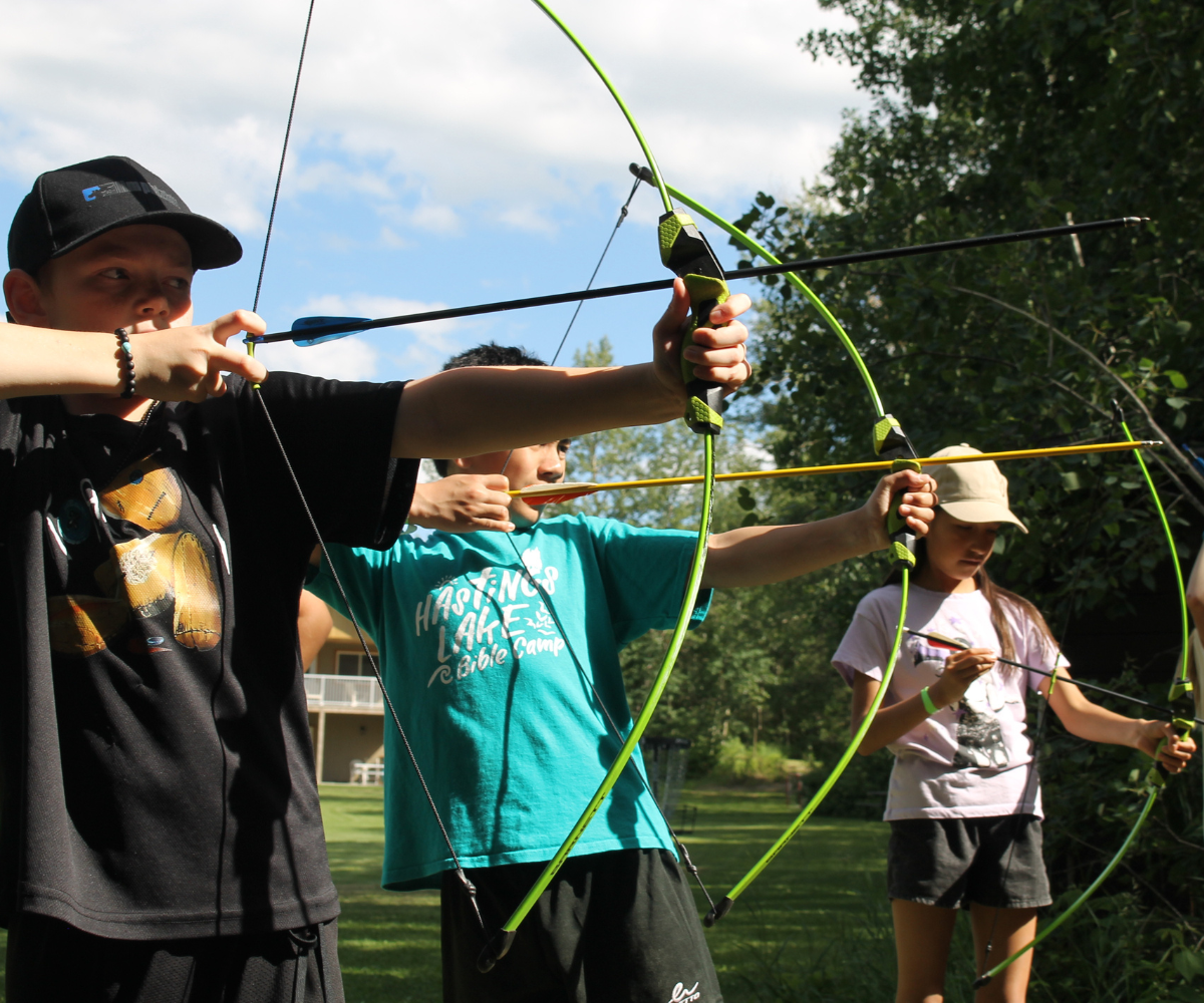 Kids Learning Archery
