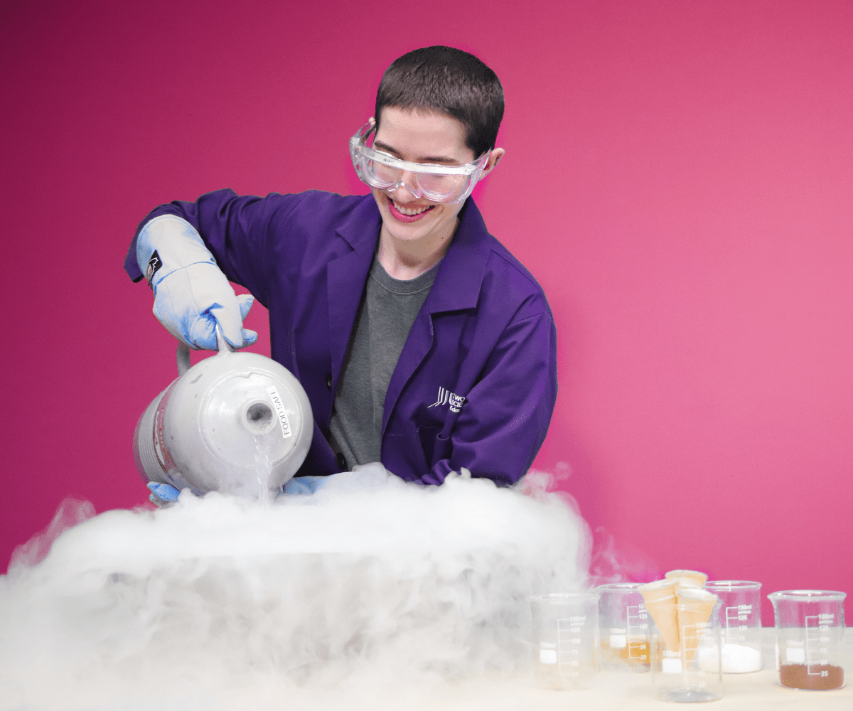 Scientist Making Liquid Nitrogen Ice Cream