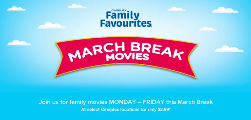 Favoritos da família Cineplex March Break