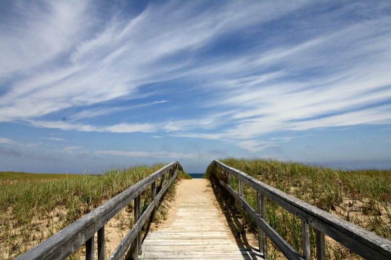 Boardwalk at Old Harry Beach in the Magdalen Islands, by Helen Earley