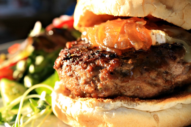 Deliciosa hamburguesa de foca/Burger Loup Marin/Luxury Bubble Camping en La Salicorne en las islas Magdalen, por Helen Earley