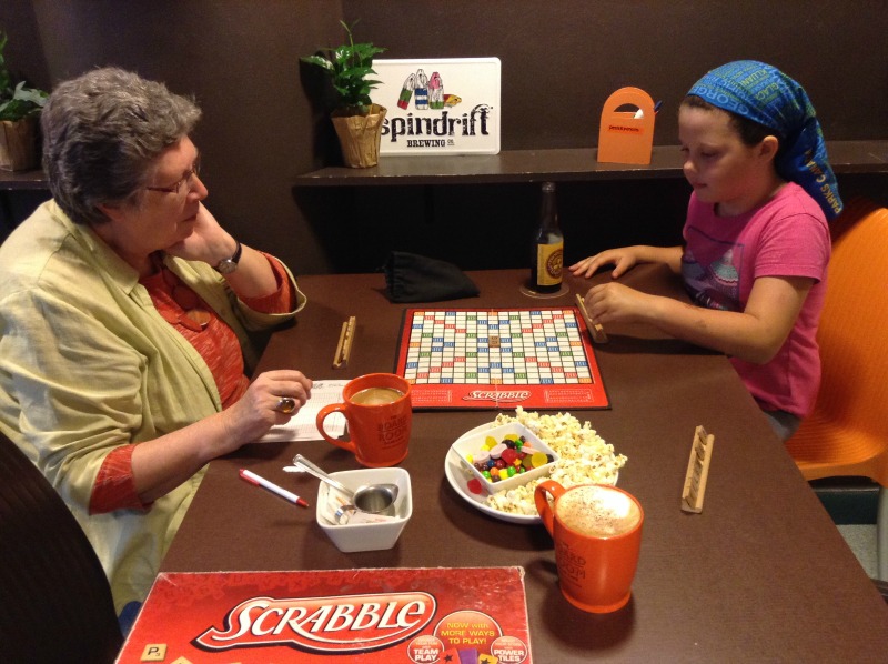 Multi-generational Scrabble at the Board Room Cafe in Halifax by Helen Earley