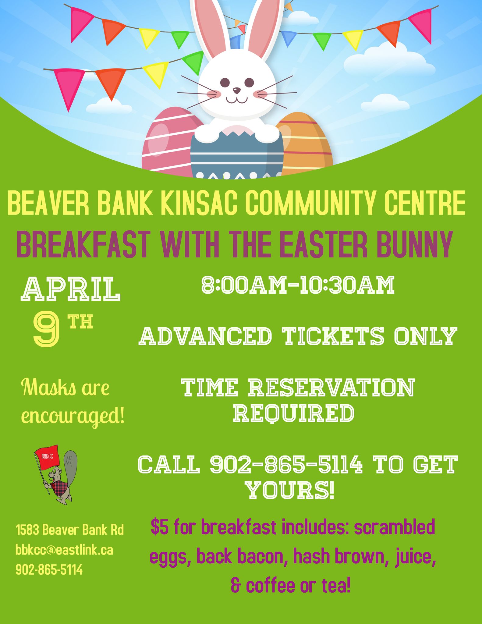 Breakfast with the Easter Bunny at the Beaver Bank Community Centre