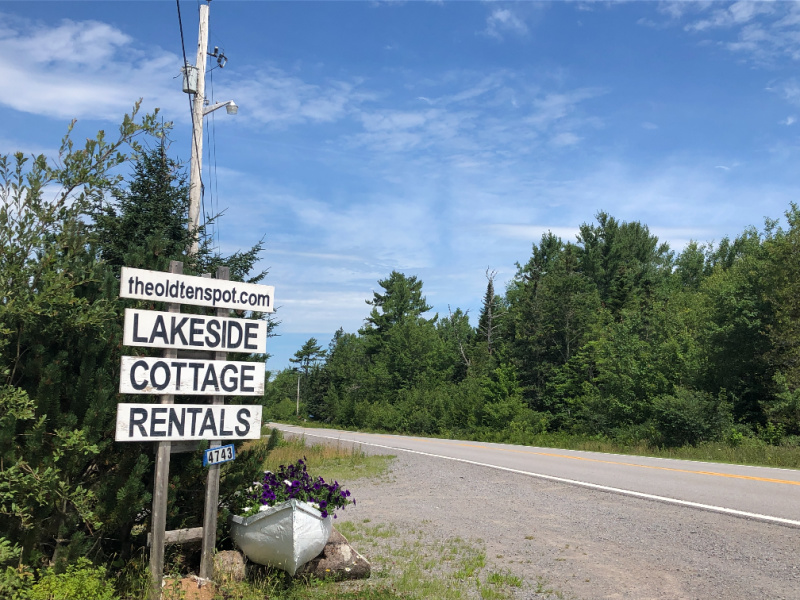 Sign for The Old Ten Spot, a unique Nova Scotia Air BnB