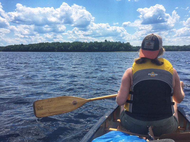 Isabella paddling on Kejimkujik Lake Photo Darcy Rhyno