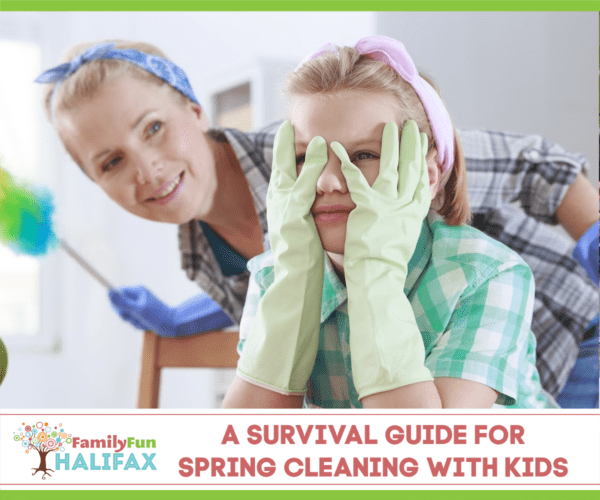 Um guia de sobrevivência para limpeza de primavera com crianças