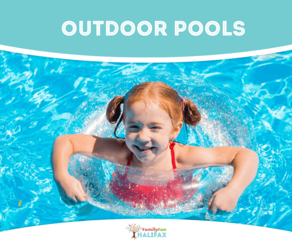 A girl in a tube in a pool