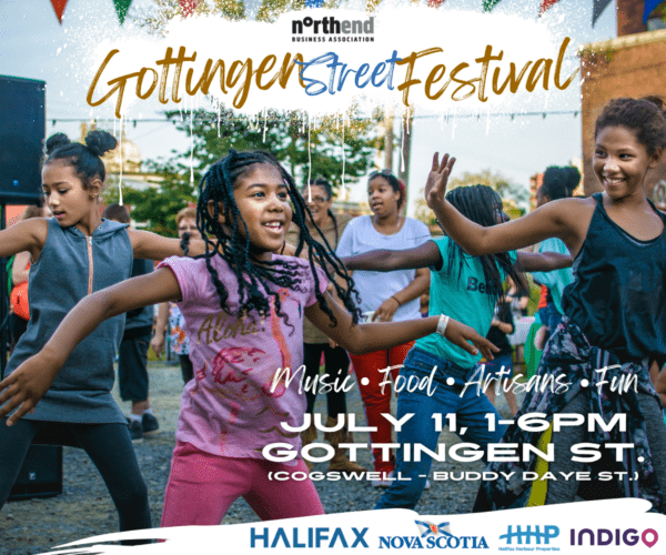 A group of youth dancing at an outdoor street festival Gottingen Street