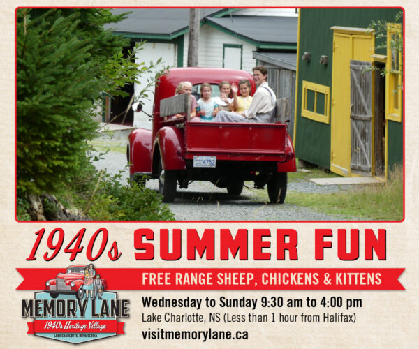 Red 1940s truck at Memory Lane Heritage Village
