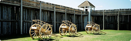 Dentro da paliçada no Fort Carlton Provincial Park