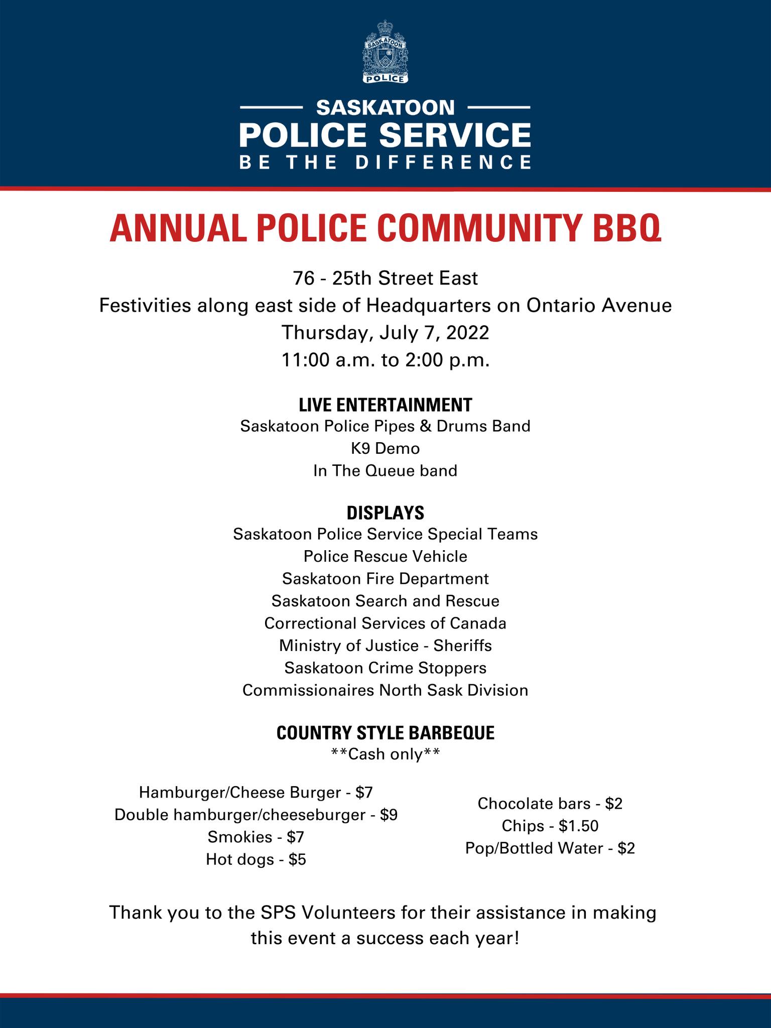 Barbacoa anual de la comunidad policial