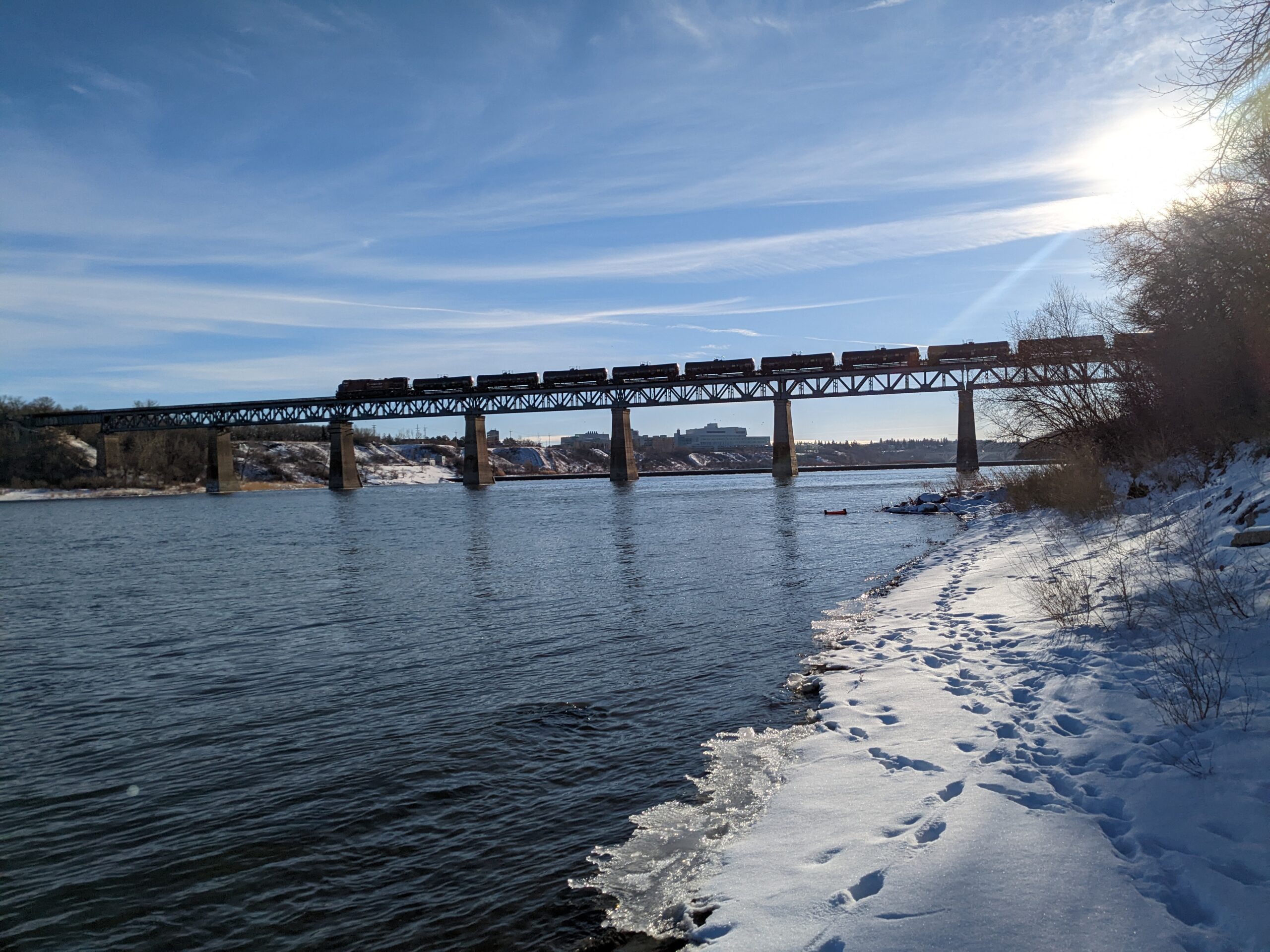 A train crossing over.