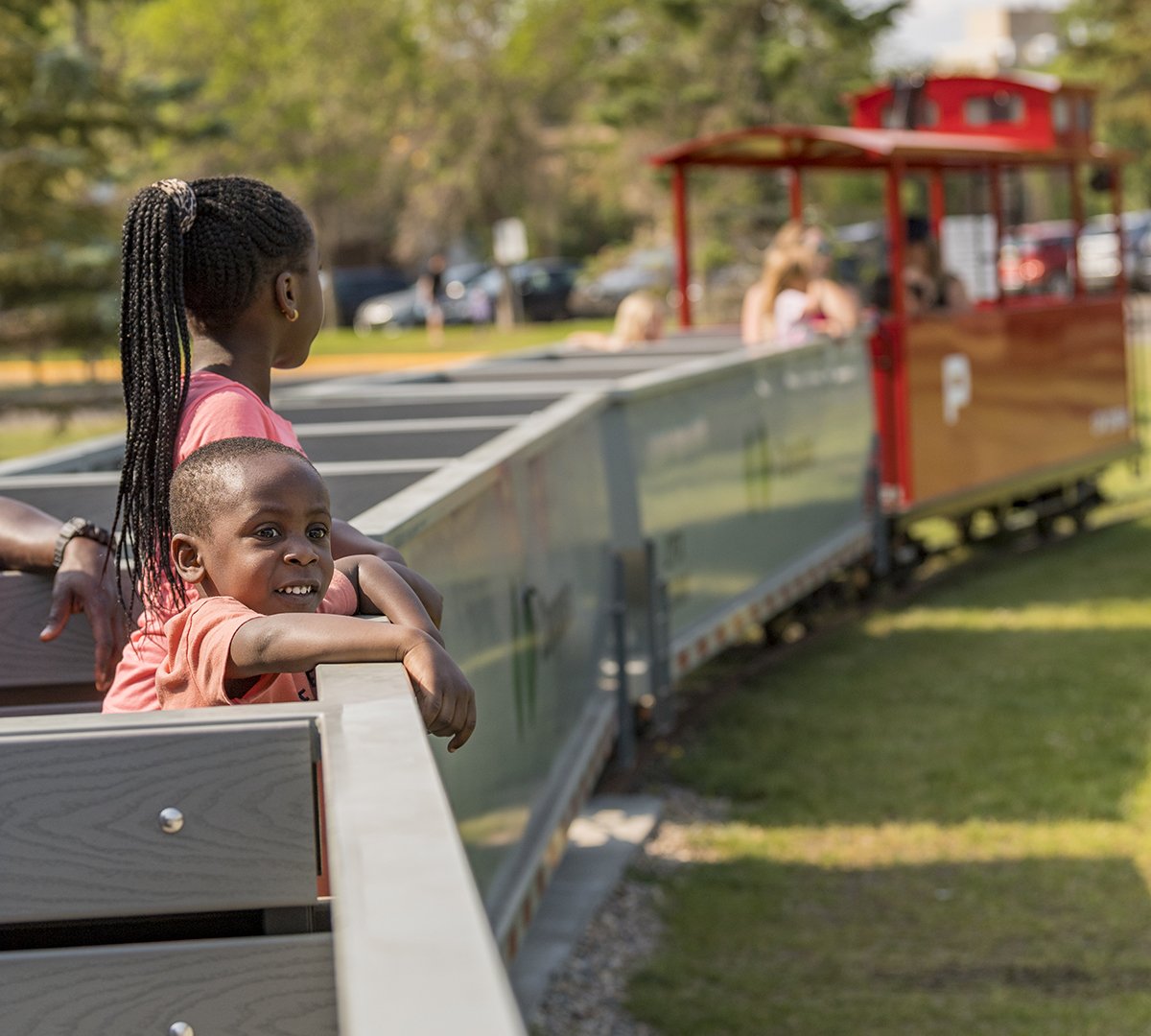 Nutrien Playland - kids on Canpotex Train
