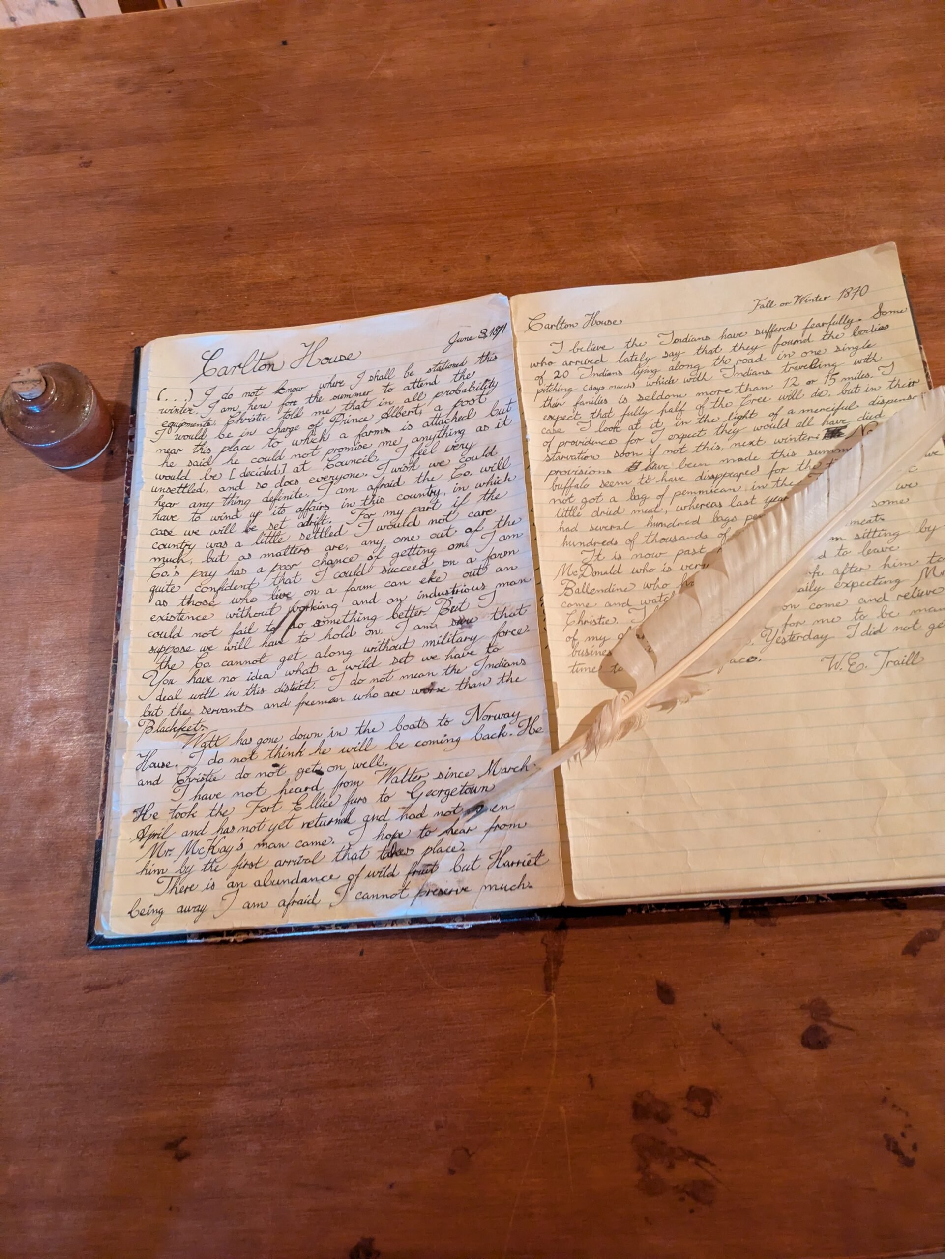 the summer we explored - photo of old journal at Fort Carlton Provincial Park