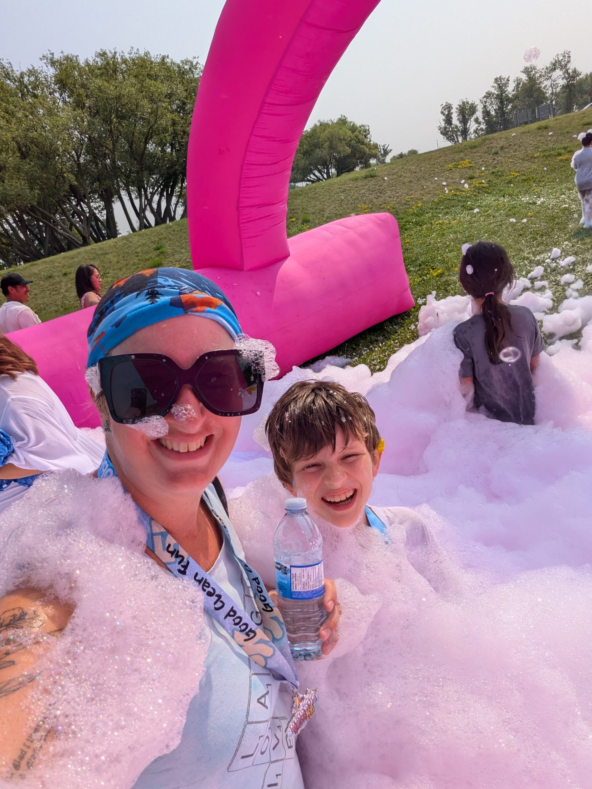the summer we explored - covered in bubbles at the bubble choice