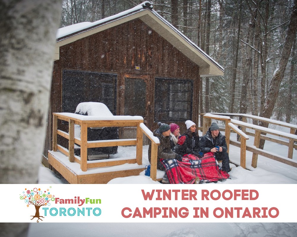 冬の屋根付きキャンプオンタリオ
