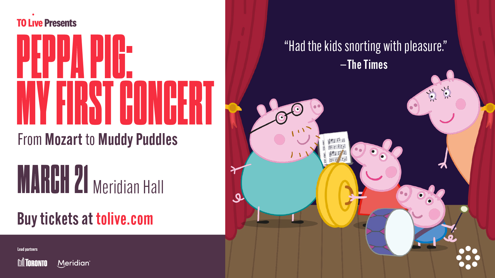 TO Live Peppa Pig banner