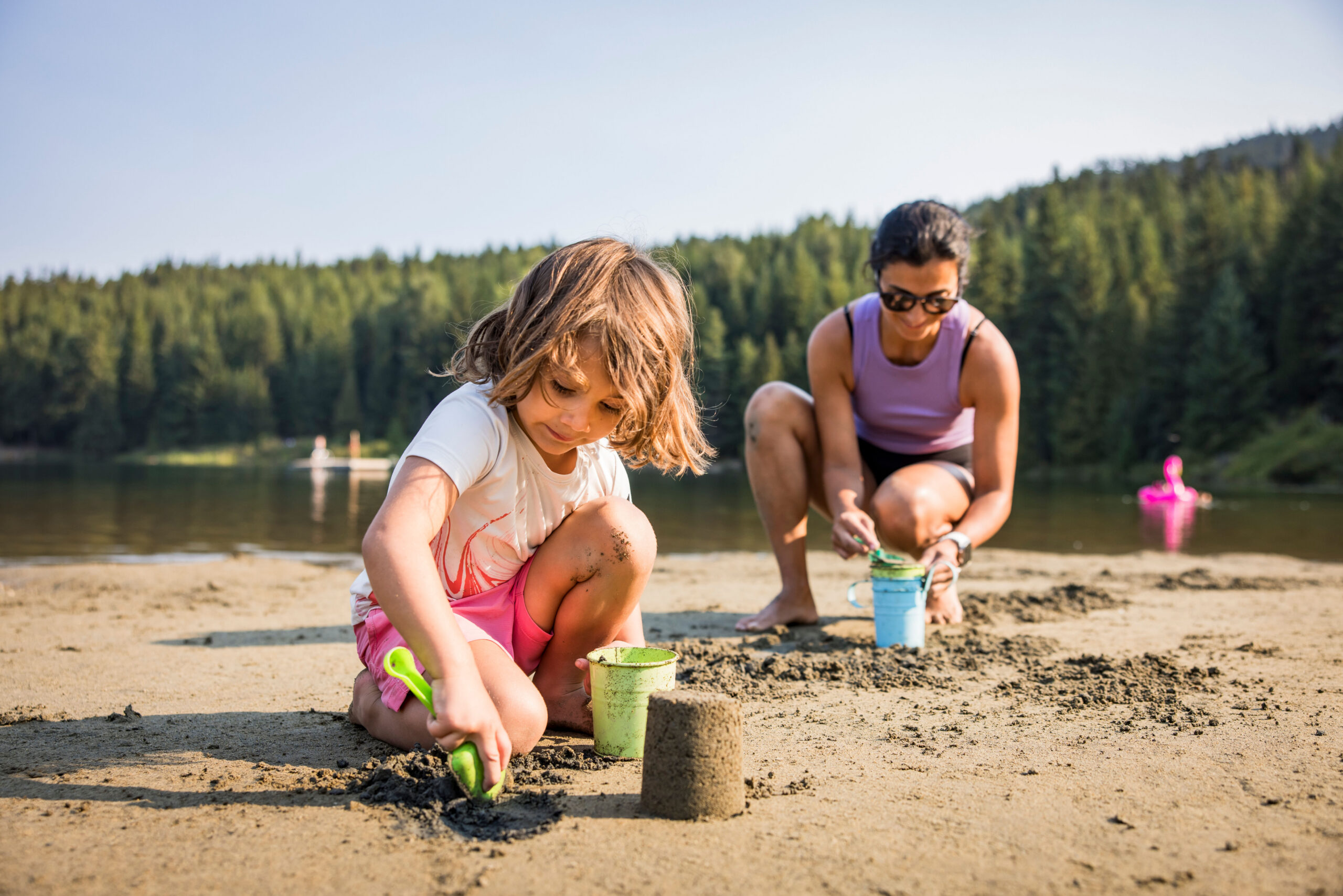 Kids playing in the sand; Tourism Whistler