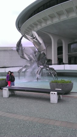 Crab sculpture in front of Space Centre Crab sculpture in front of Space Centre