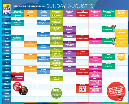 fair at pne calendar