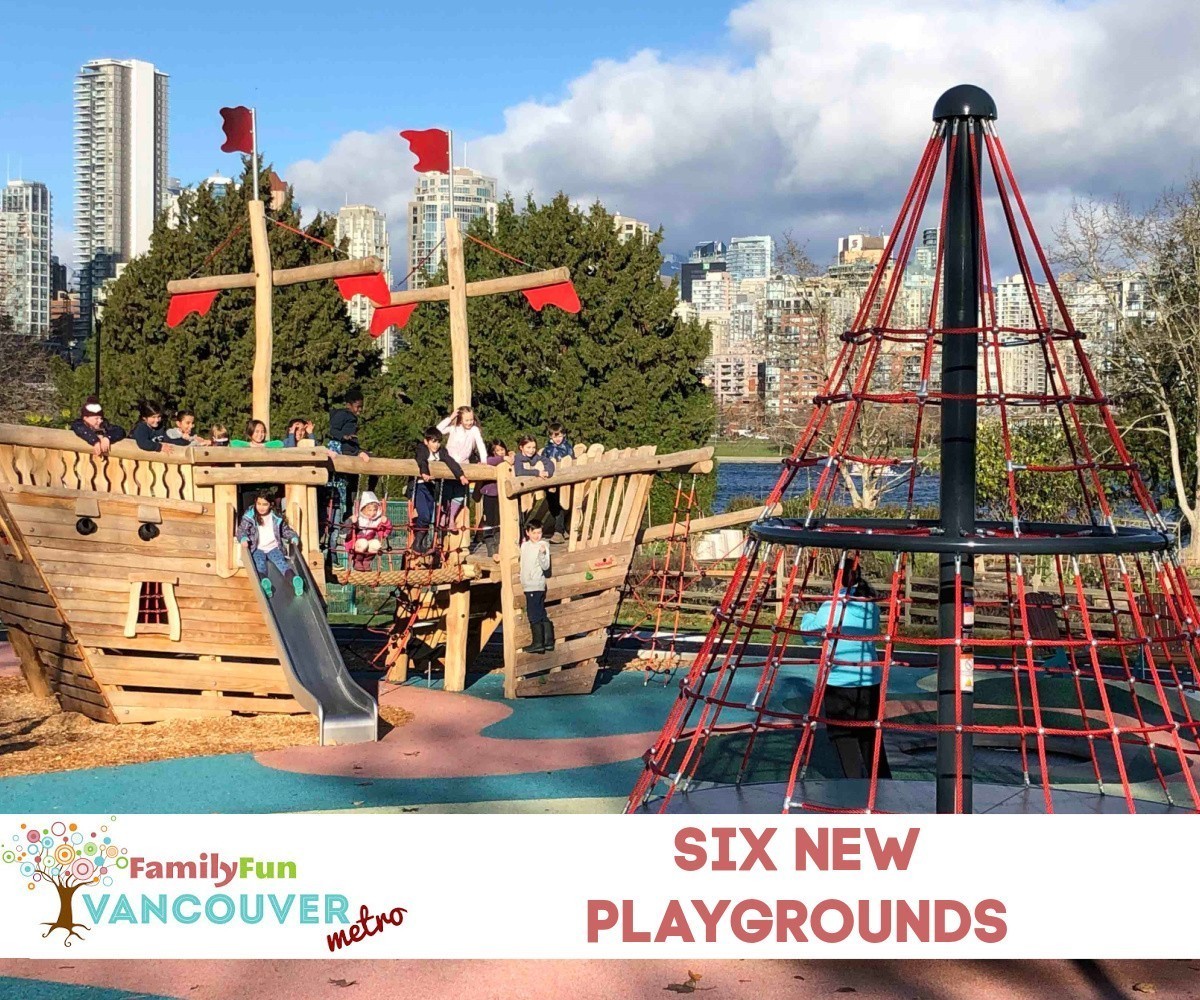 Novos playgrounds em SEIS parques de Vancouver