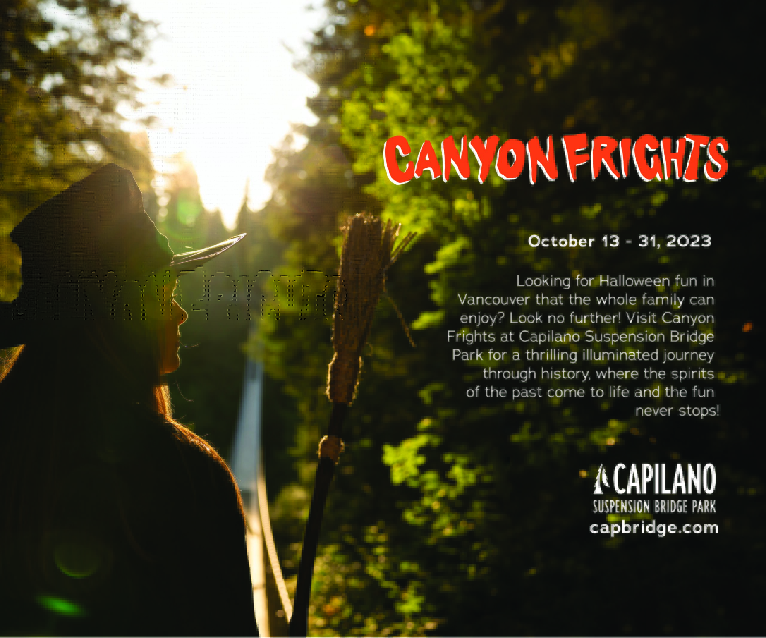 Canyon Frights на подвесном мосту Капилано, Хэллоуин 2023 г.